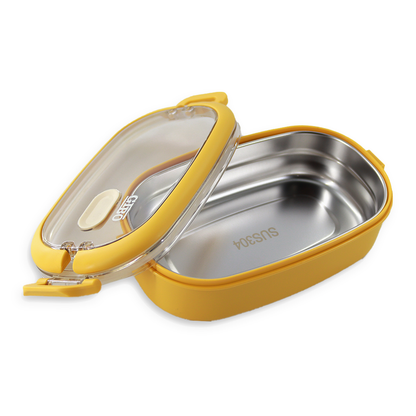 Stainless Steel Lunch Box, Leakproof- Yellow