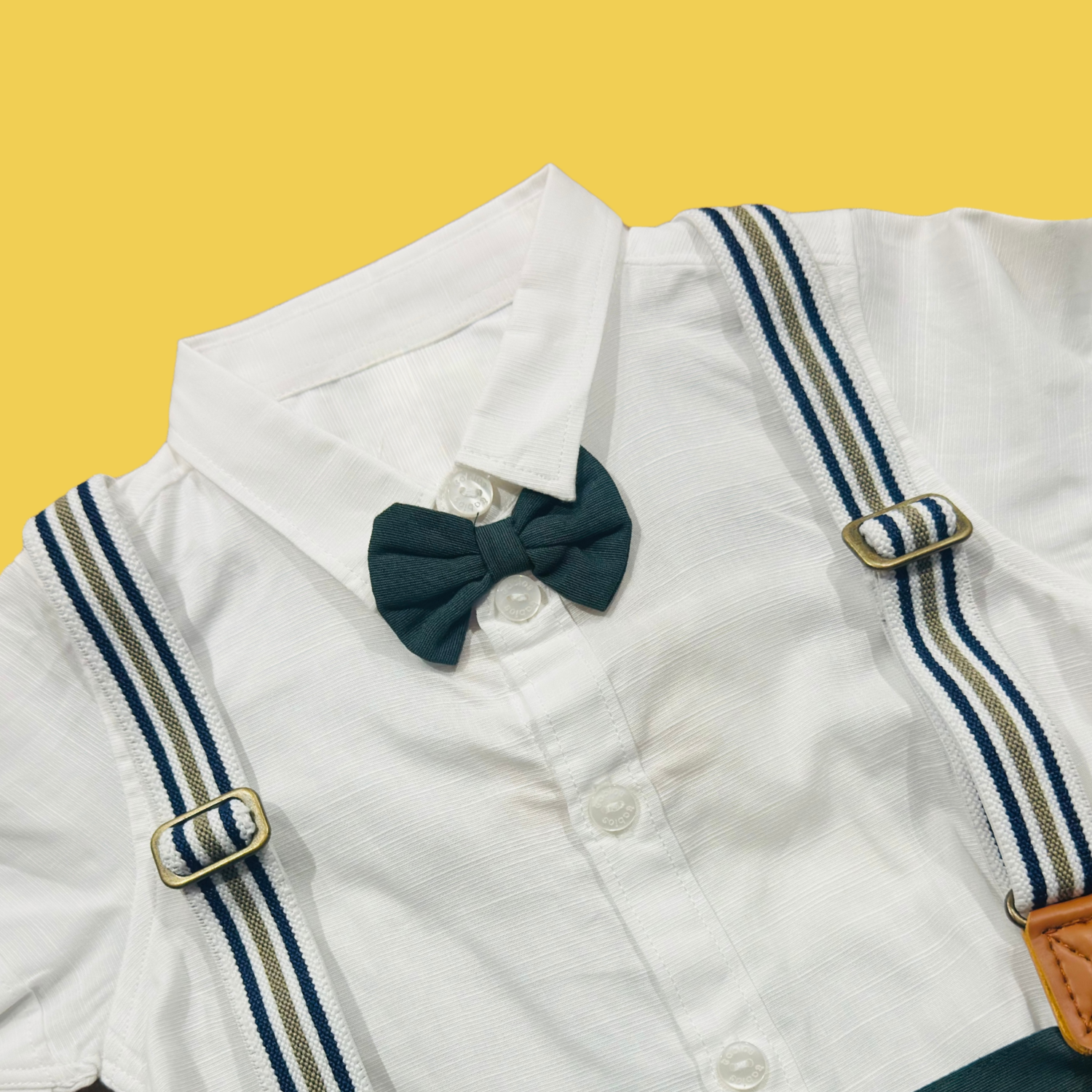 Baby Boy Formal Outfit with Bow Tie & Suspenders