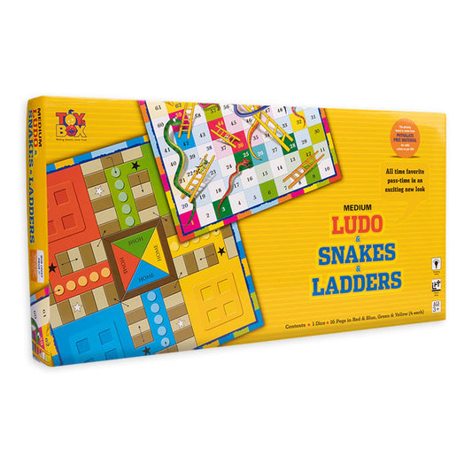 Toysbox Ludo and Snakes & Ladders Medium Classic Board Game to Play with Kids and Adults