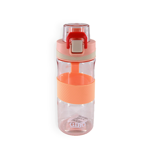 GIBO Push button bottle 520ML LeakProof Watter Bottle- Peach