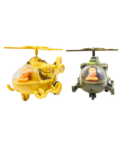 Helicopter Toy for Kids/Battle 360 Degree revolving Helicopter/Push and Go Helicopter Toy/Wind up Helicopter Toy for Boys and Girls Multicolor