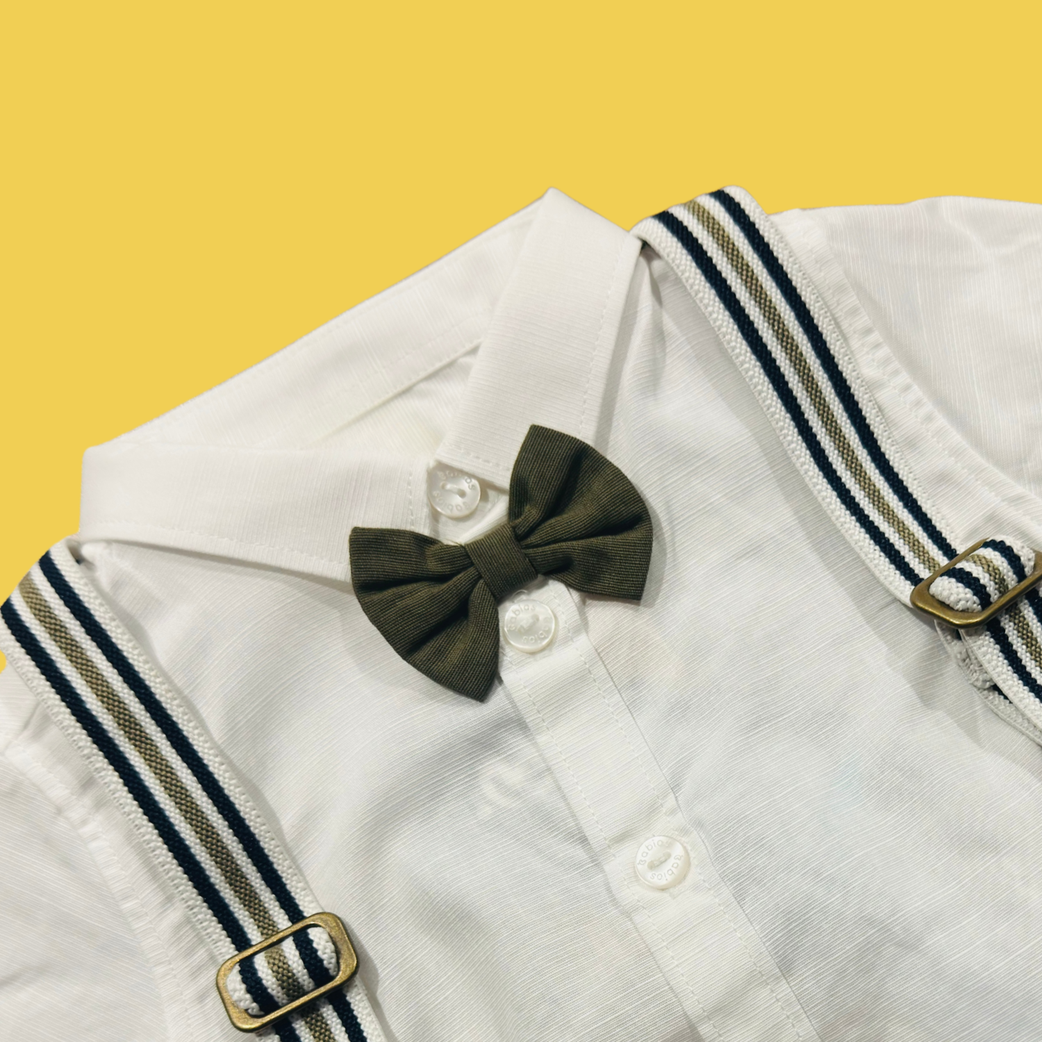 Baby Boy Formal Outfit with Bow Tie & Suspenders