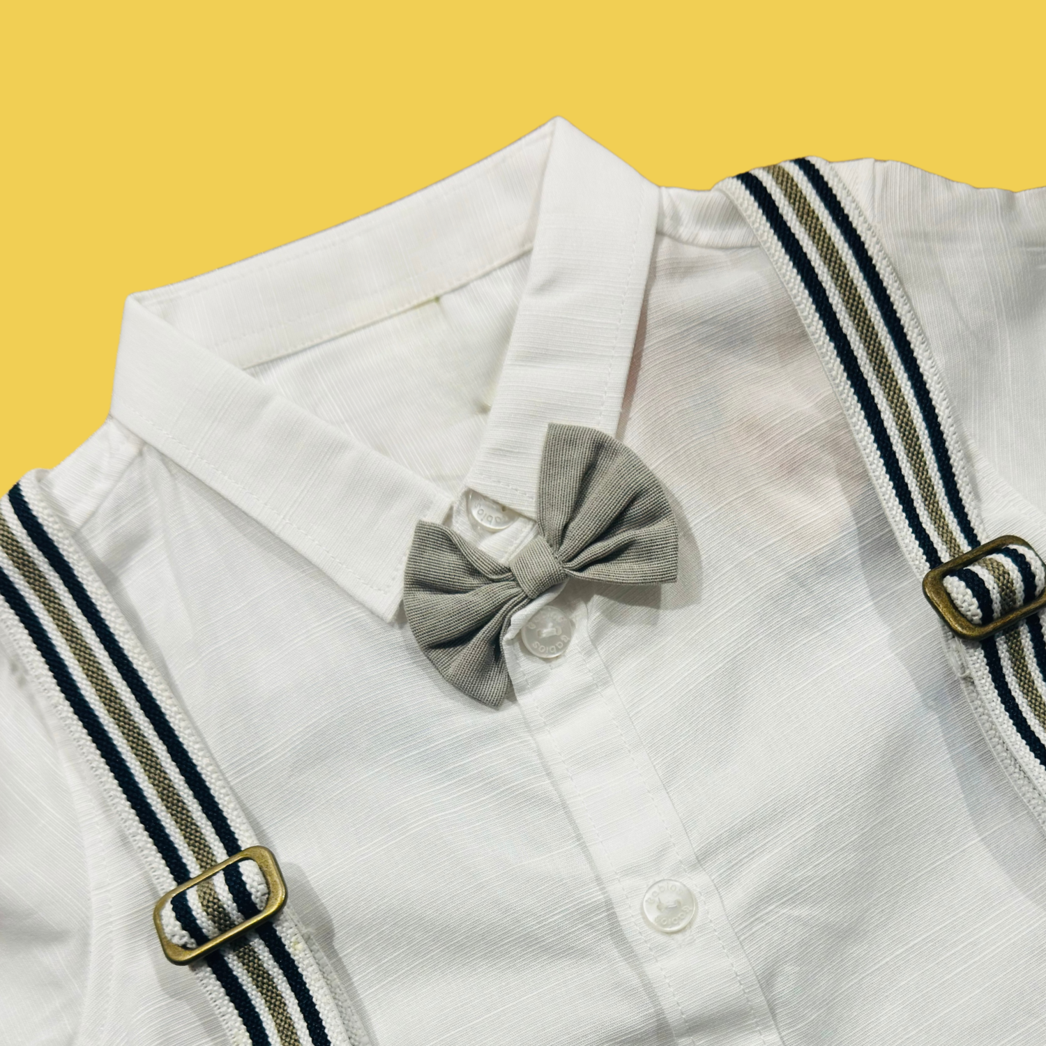 Baby Boy Formal Outfit with Bow Tie & Suspenders