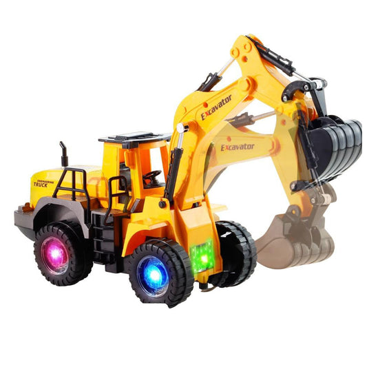 Highland Battery Operated JCB Style Construction Truck with Real Functions Bump and Go