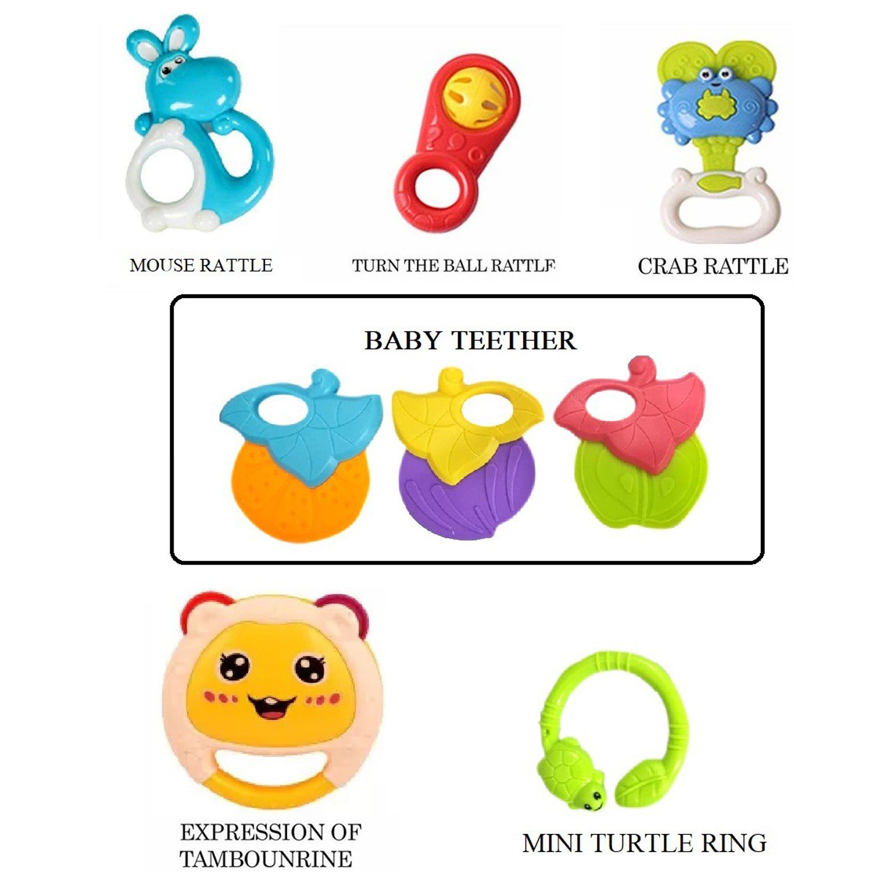 Mimi Bells Eries Baby Rattles - Cute Rattle, Teether, Shaker, Grab & Spin Rattle Rattle  (Multicolor)