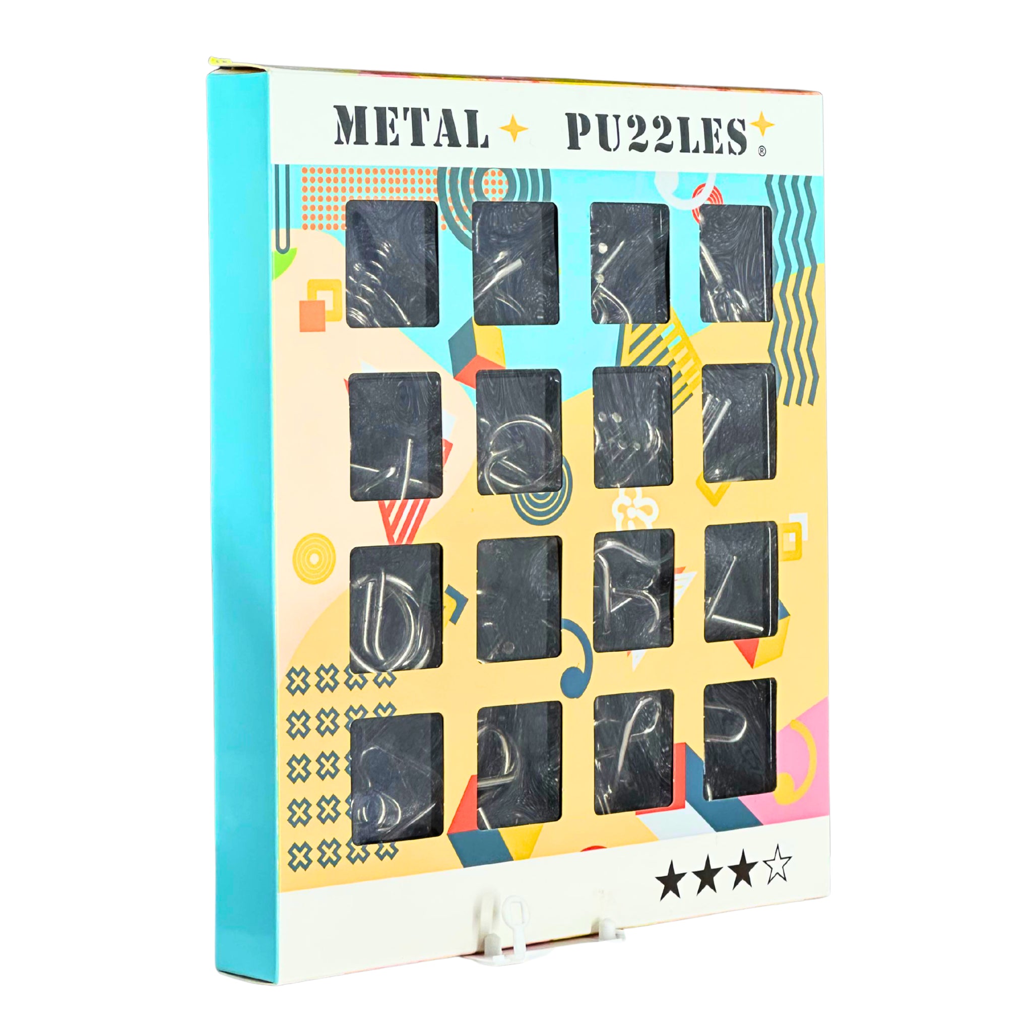 16 in 1 Metal Puzzles Brain Teaser Challenge Set IQ Busters Intellectual Toy for Kids and Adult