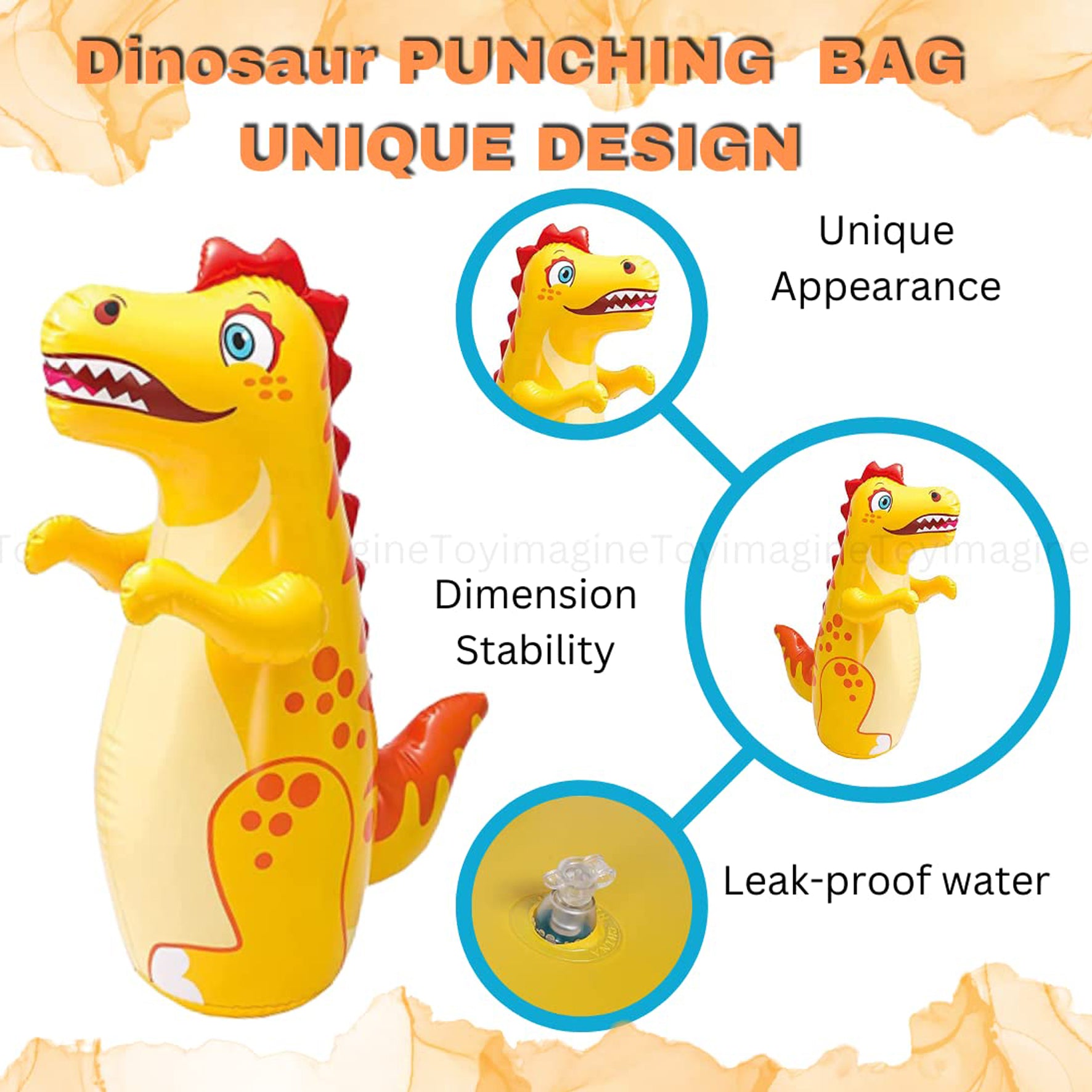 Dragon Hit Me Toy 3-D Inflatable Animal Toy | Water Base and Air Base for Toddlers | PVC Punching Bag for Kids | Activity Toy for Kids Age 3 +.