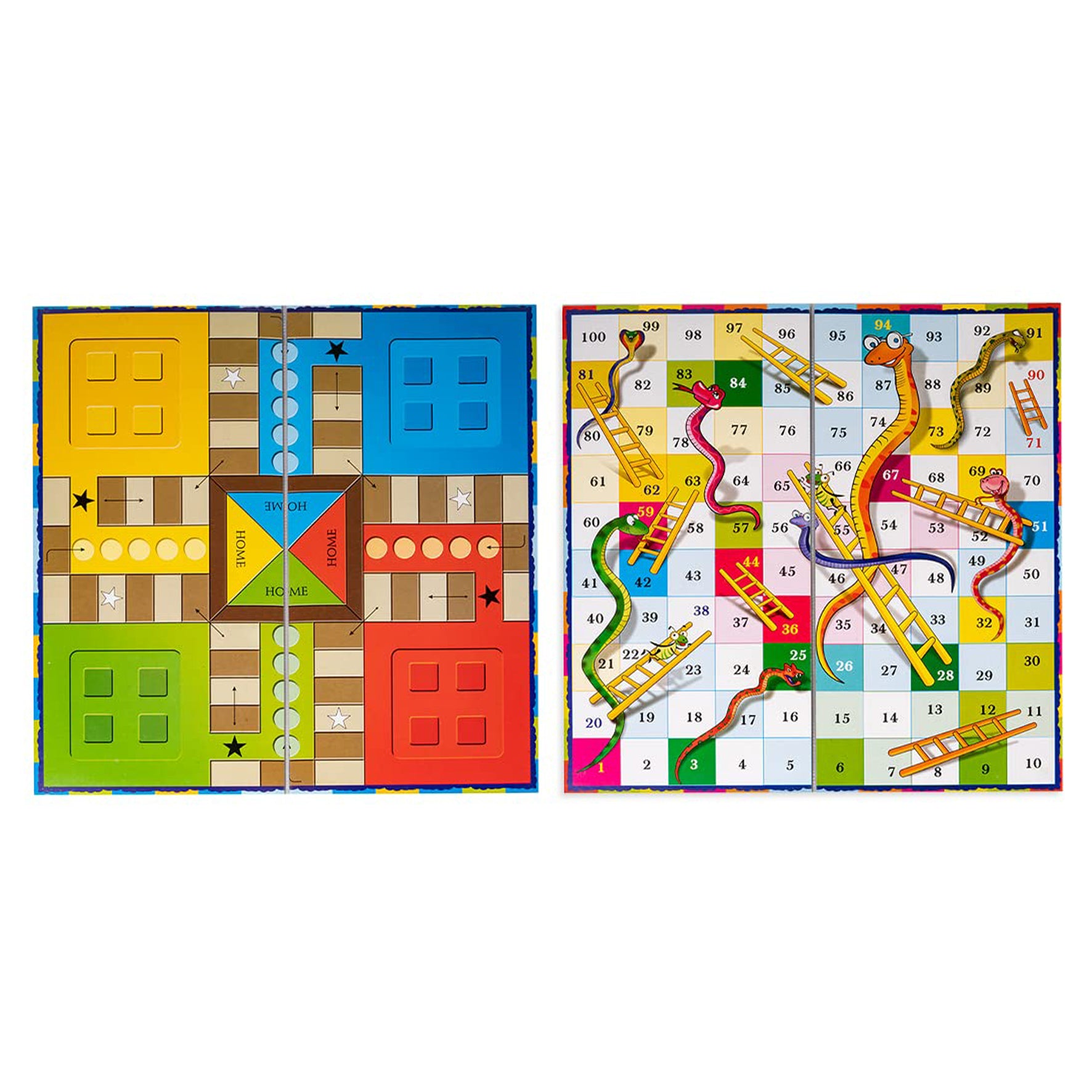 Toysbox Ludo and Snakes & Ladders Small Classic Board Game to Play with Kids and Adults