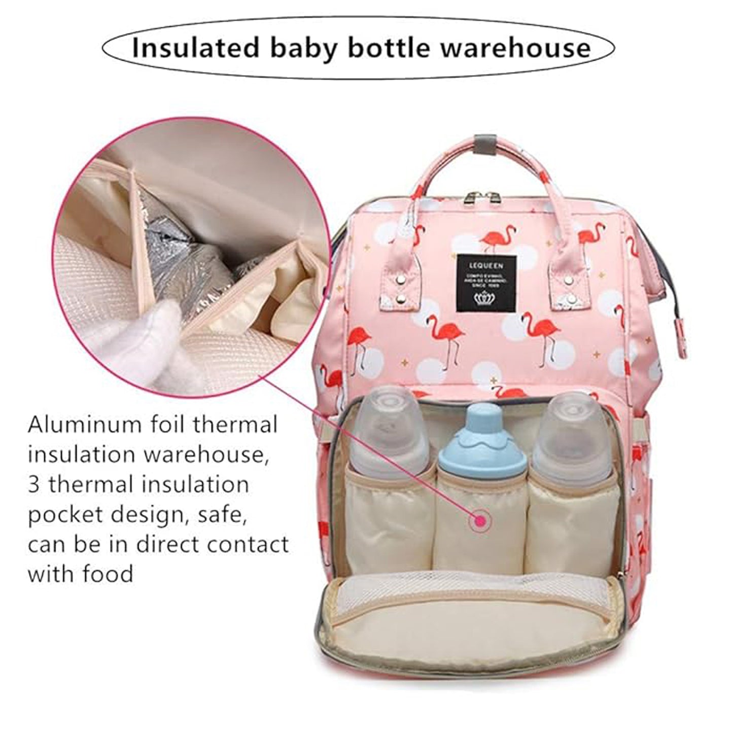 New Diaper Bag for Mothers Stylish Big Size  | Waterproof Diaper Tote with Large Capacity Bottle Insulation for Mom Dad