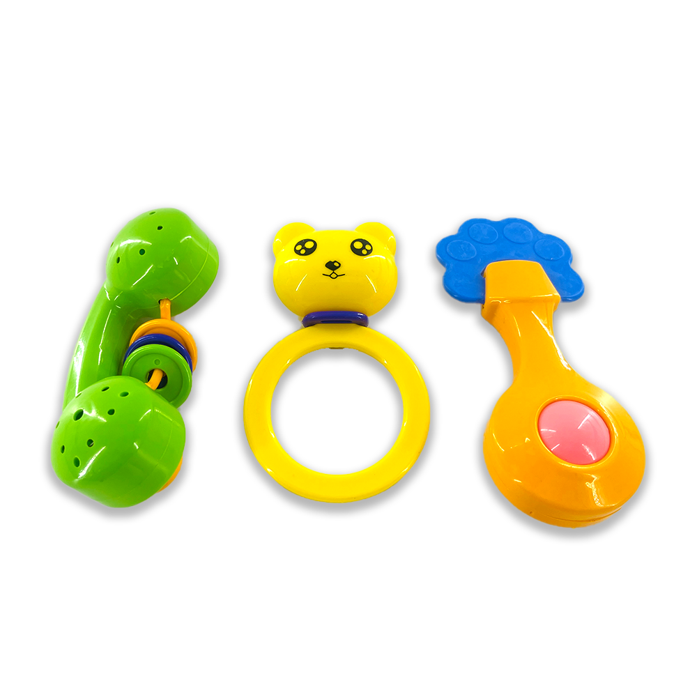 Colorful Attractive Rattle for New Born and Infants (3Psc, Multicolor)