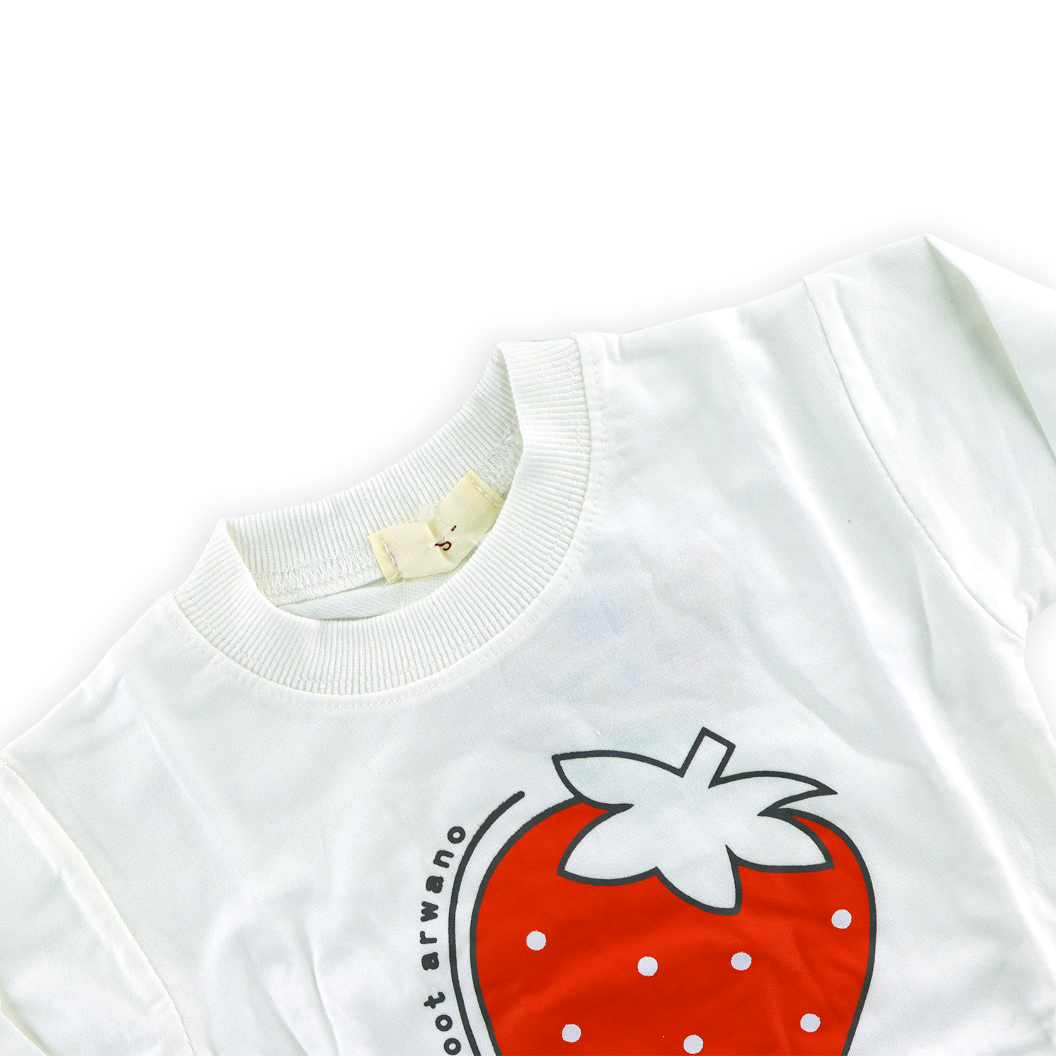 Full Sleeves strawberry Printed Sweatshirt - White