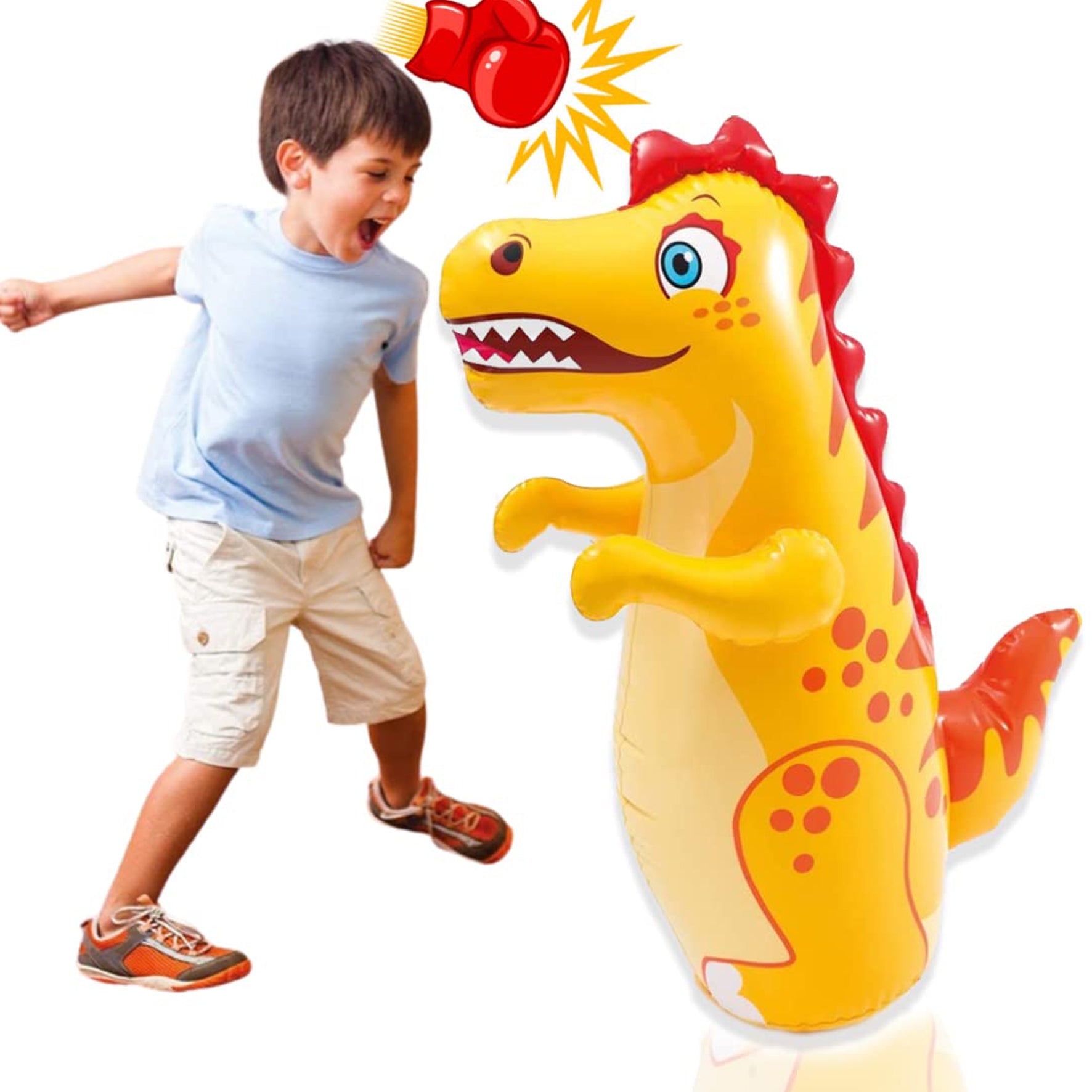Dragon Hit Me Toy 3-D Inflatable Animal Toy | Water Base and Air Base for Toddlers | PVC Punching Bag for Kids | Activity Toy for Kids Age 3 +.