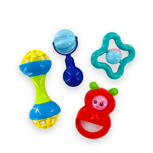 Colorful Attractive Rattle for New Born and Infants (Pack of 4, Multicolor)