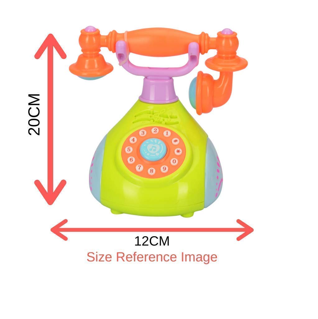 Old Style Kid Toy Landline Telephone Musical Phone Toy Simulation for Children Singing Old Phone Toys with Light and Sound Effects Toy (Multi Color)