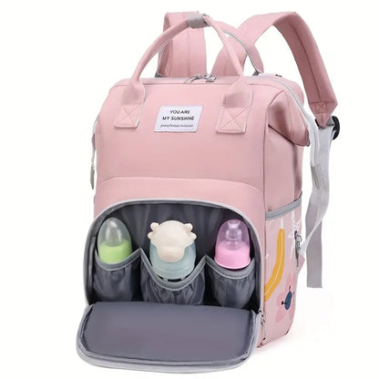 NewDiaper Bag BackpackTravel Handbags Waterproof Diaper Tote with Large Capacity Bottle Insulation for Mom Dad