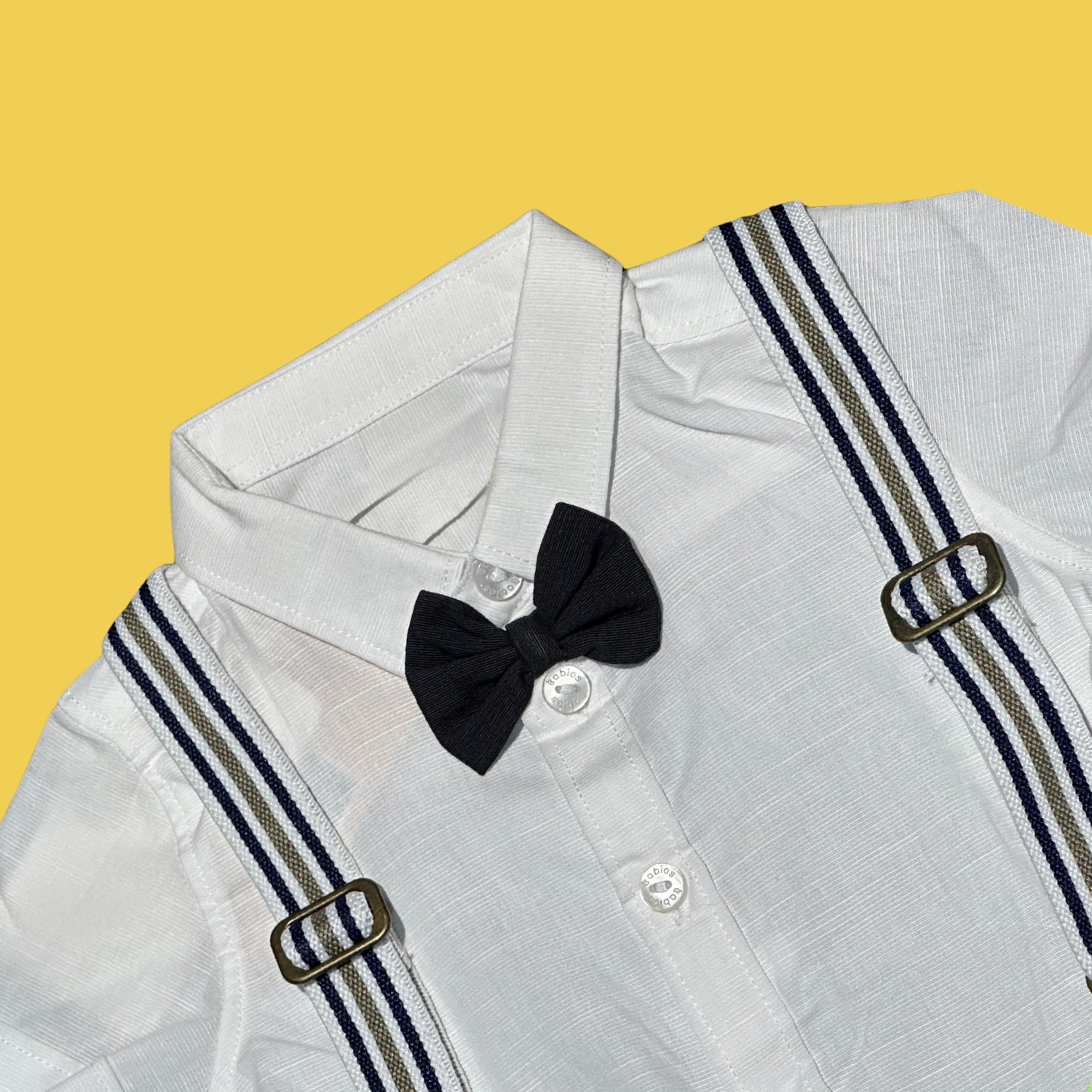 Baby Boy Formal Outfit with Bow Tie & Suspenders