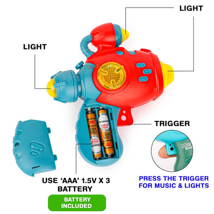 Musical Toys Projection Gun for Kids with Flashing Light & Musical Sound Pistol Gun Toy for Boys & Girls Plastic (Random Color Dispatch)