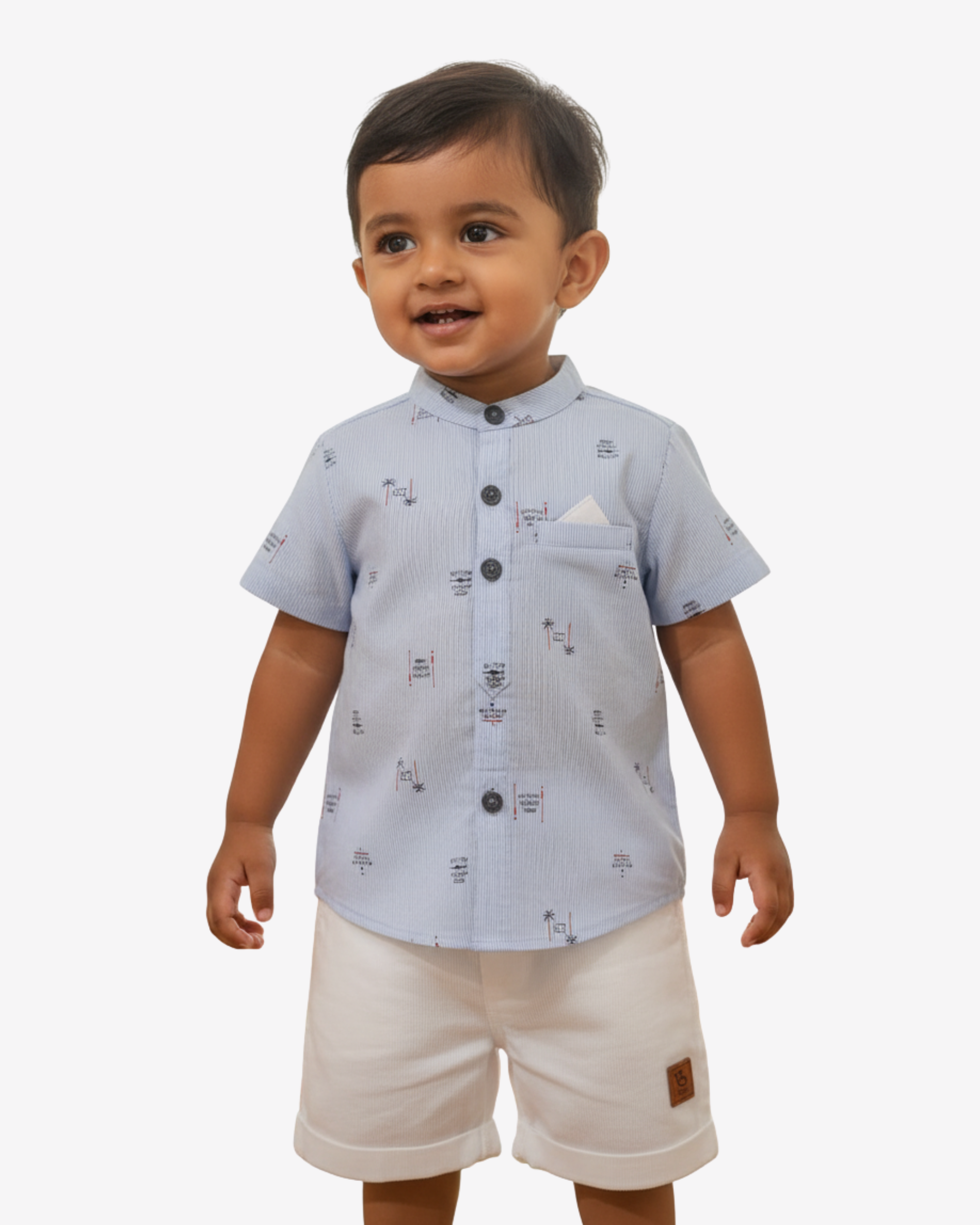 Baby Boy Printed Shirt & Shorts Set