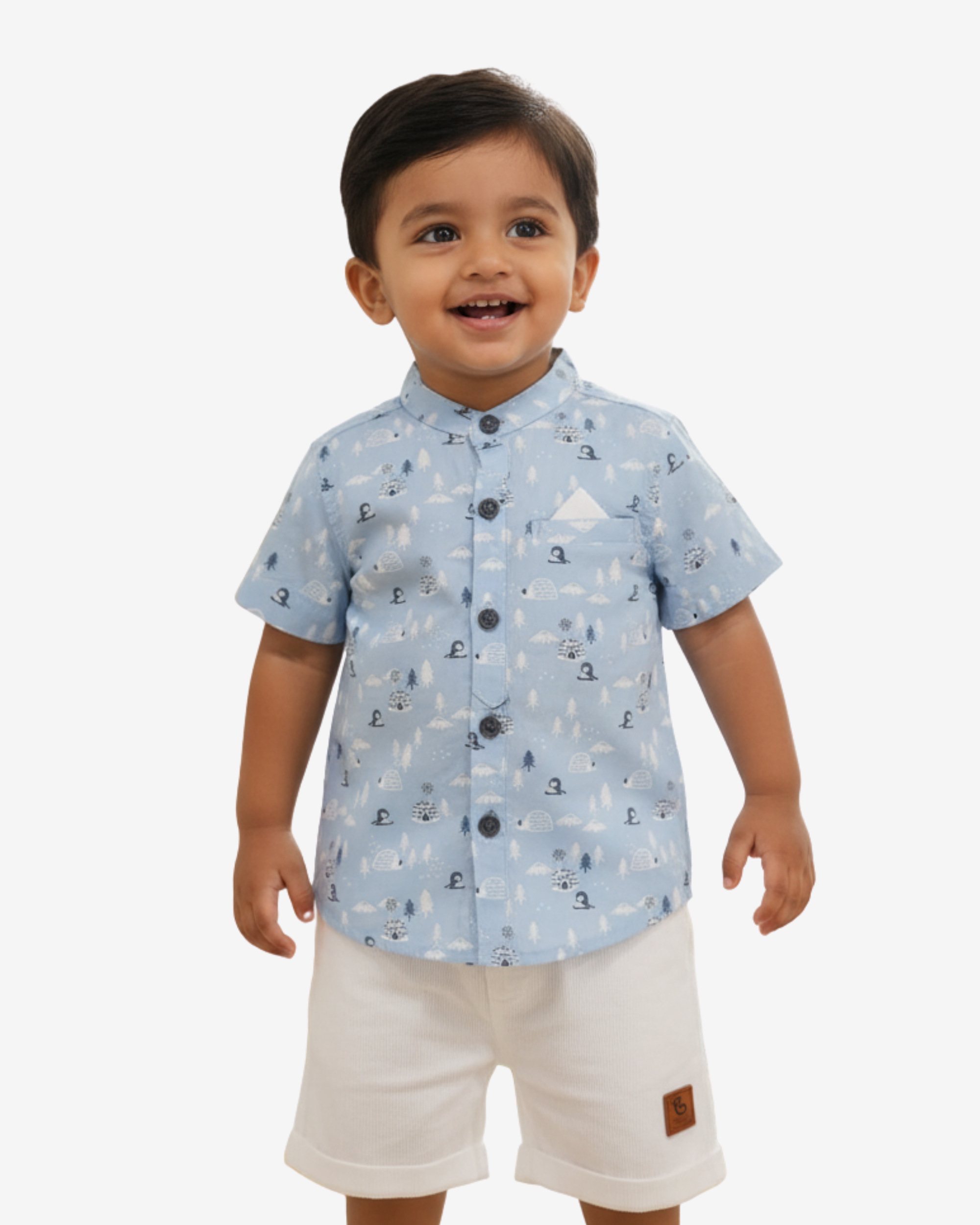 Baby Boy Printed Shirt & Shorts Set