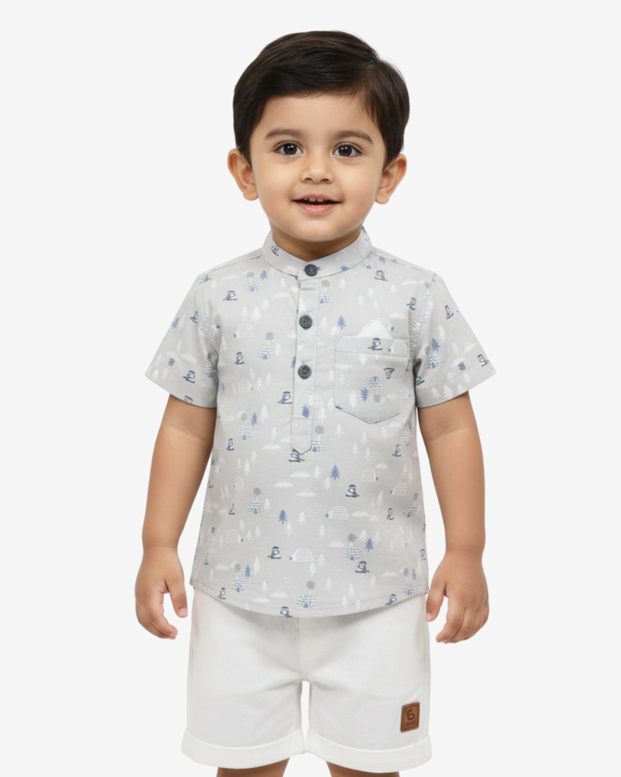 Baby Boy Printed Shirt & Shorts Set