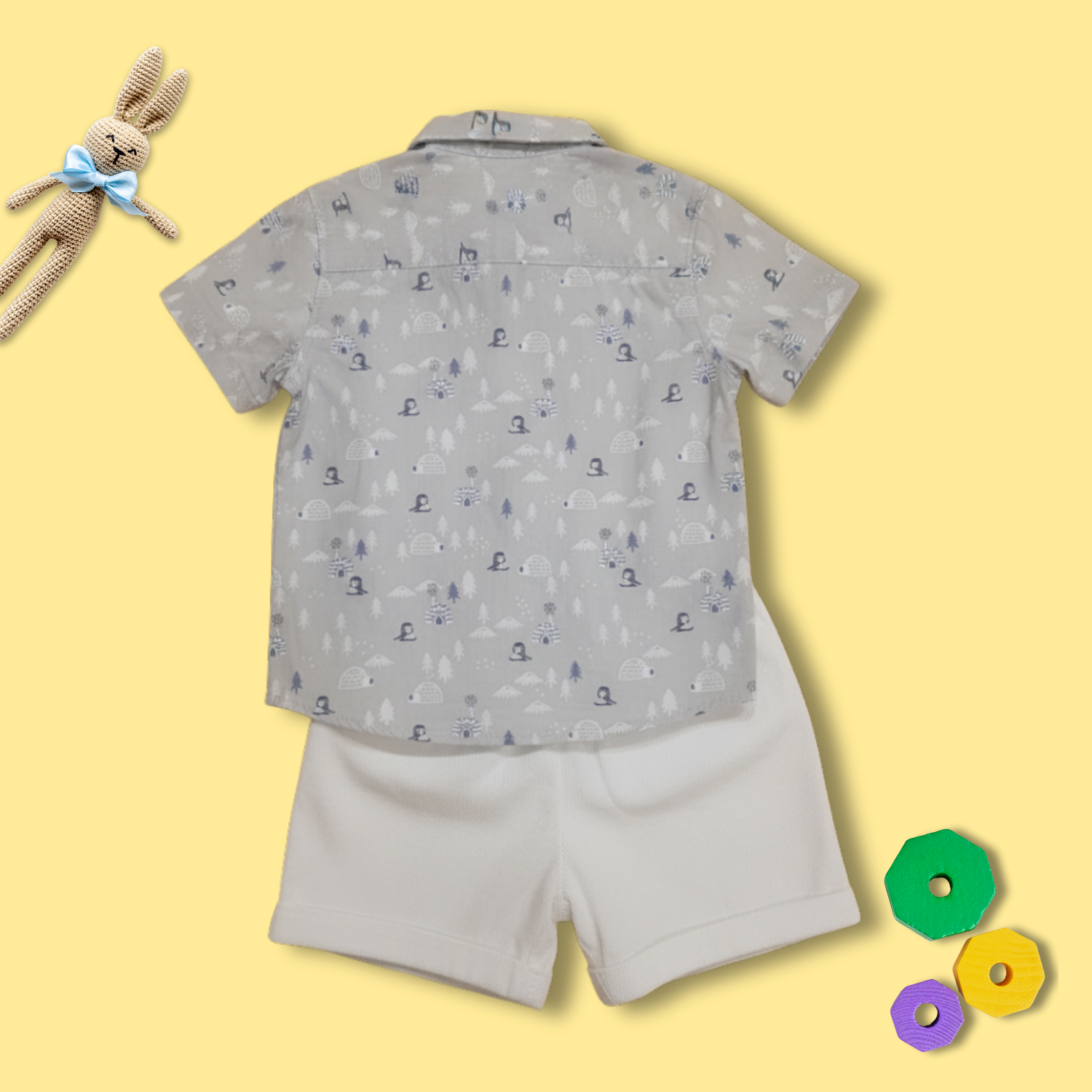 Baby Boy Printed Shirt & Shorts Set