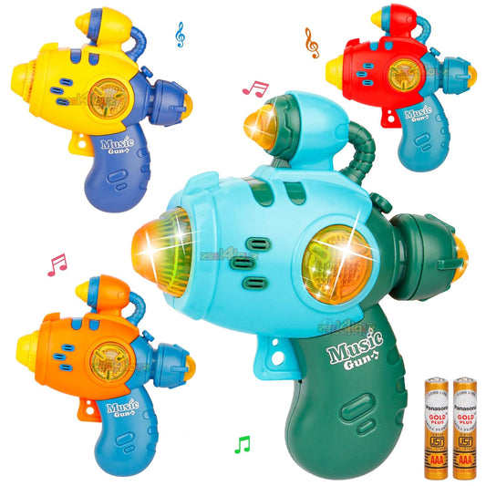 Musical Toys Projection Gun for Kids with Flashing Light & Musical Sound Pistol Gun Toy for Boys & Girls Plastic (Random Color Dispatch)