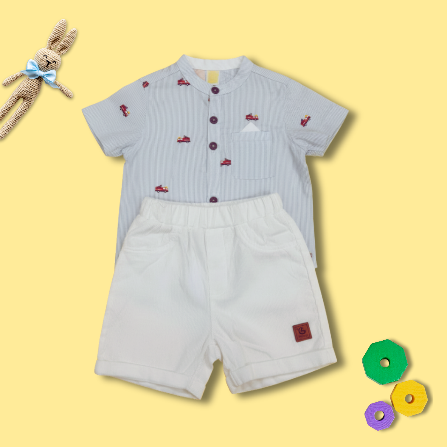 Baby Boy Printed Shirt & Shorts Set