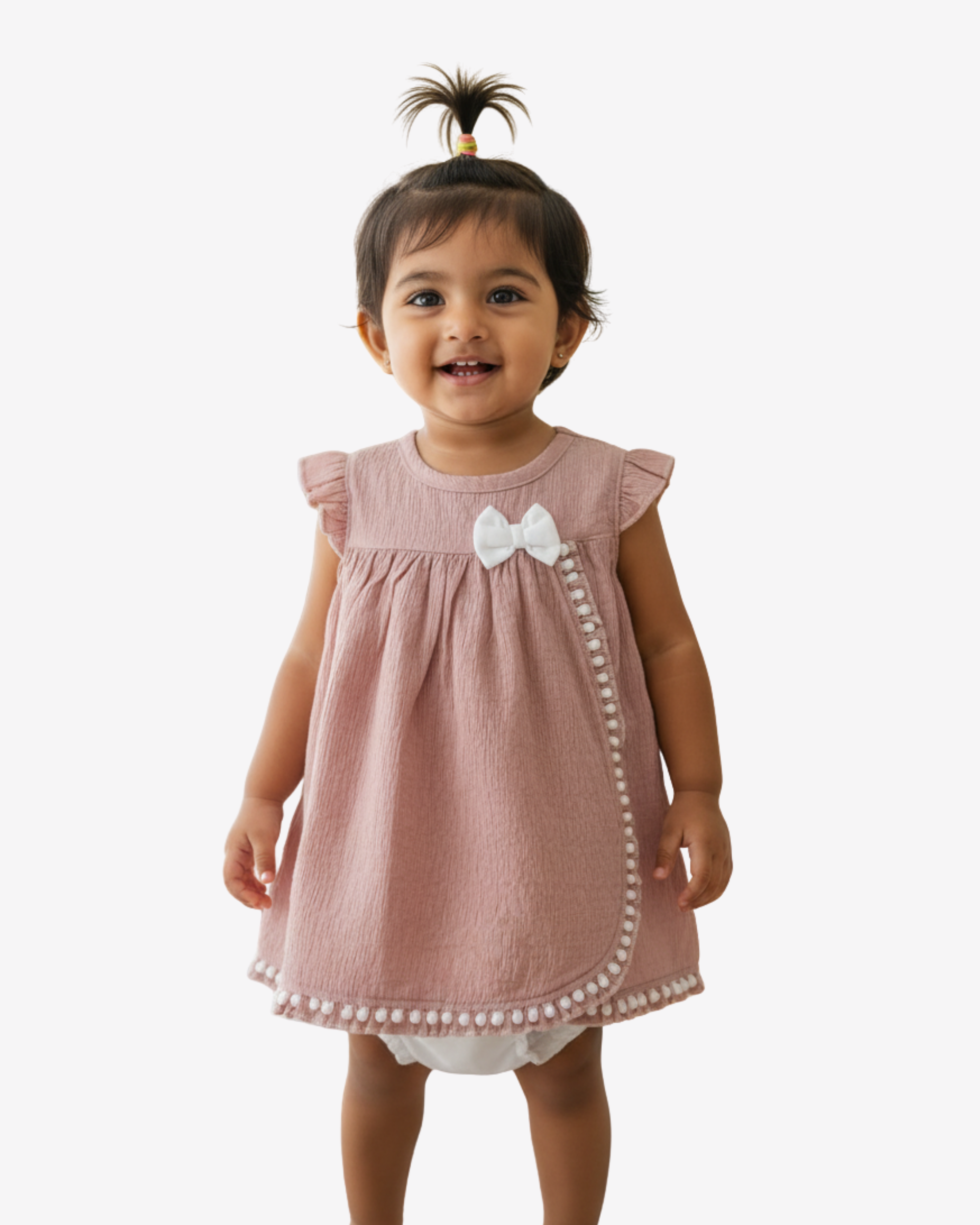 Baby Girl Cotton Frock Set with White Bloomer