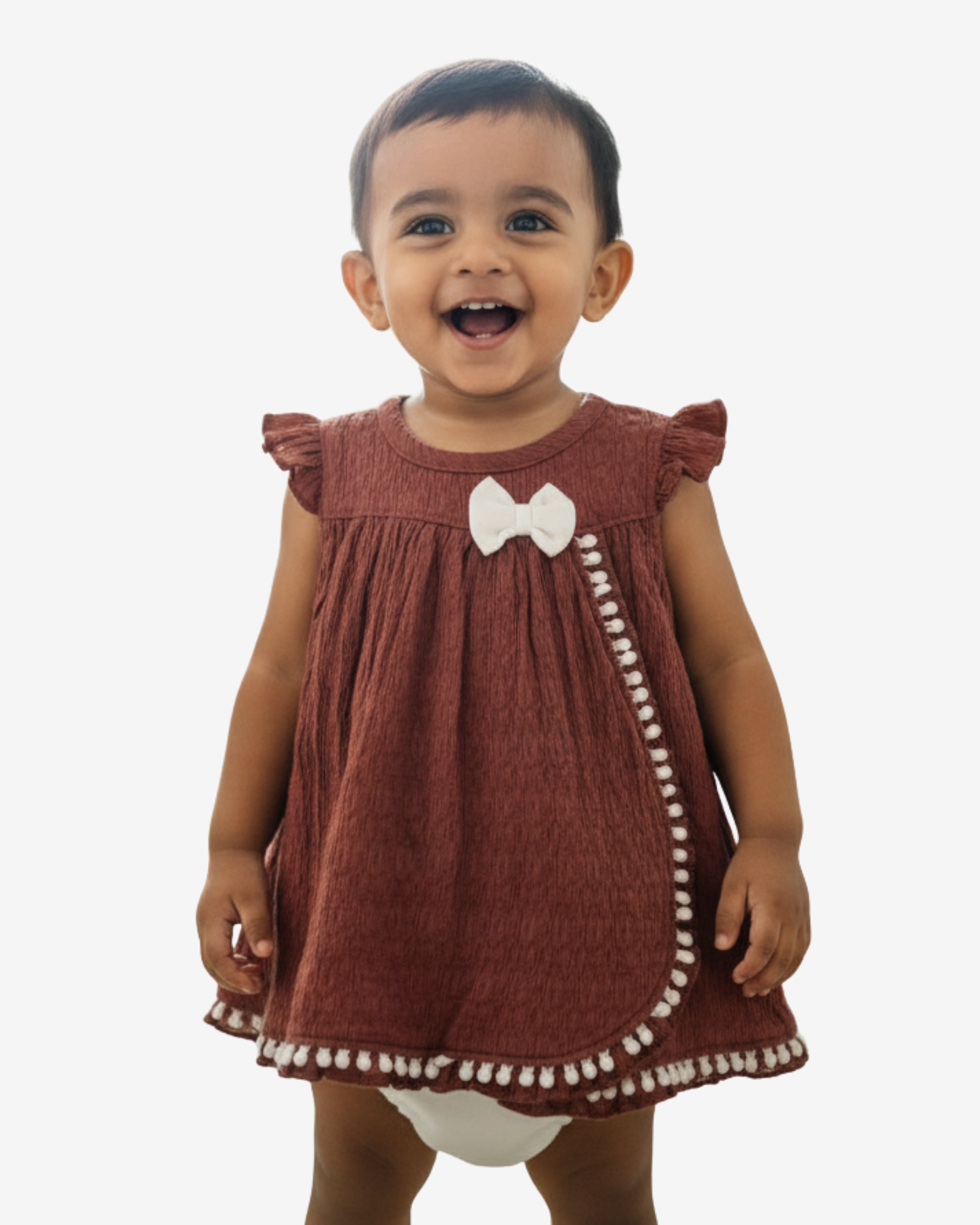 Baby Girl Cotton Frock Set with White Bloomer