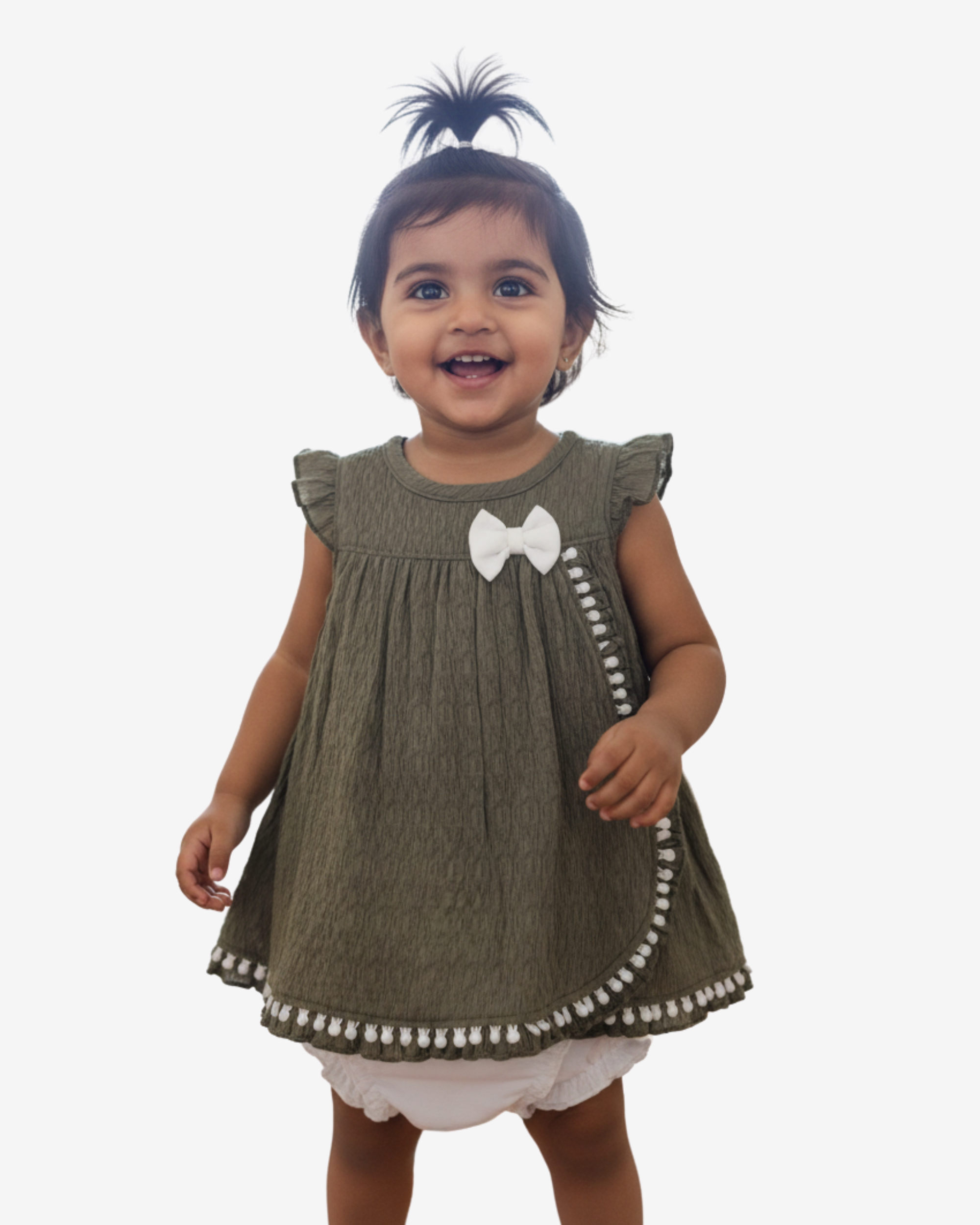 Baby Girl Cotton Frock Set with White Bloomer