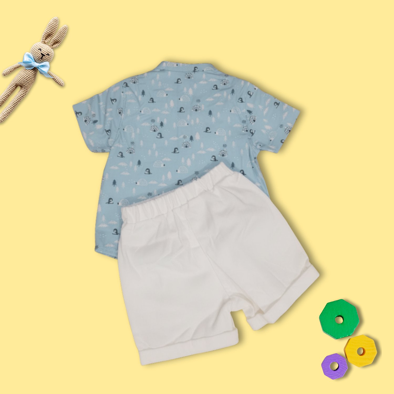 Baby Boy Printed Shirt & Shorts Set
