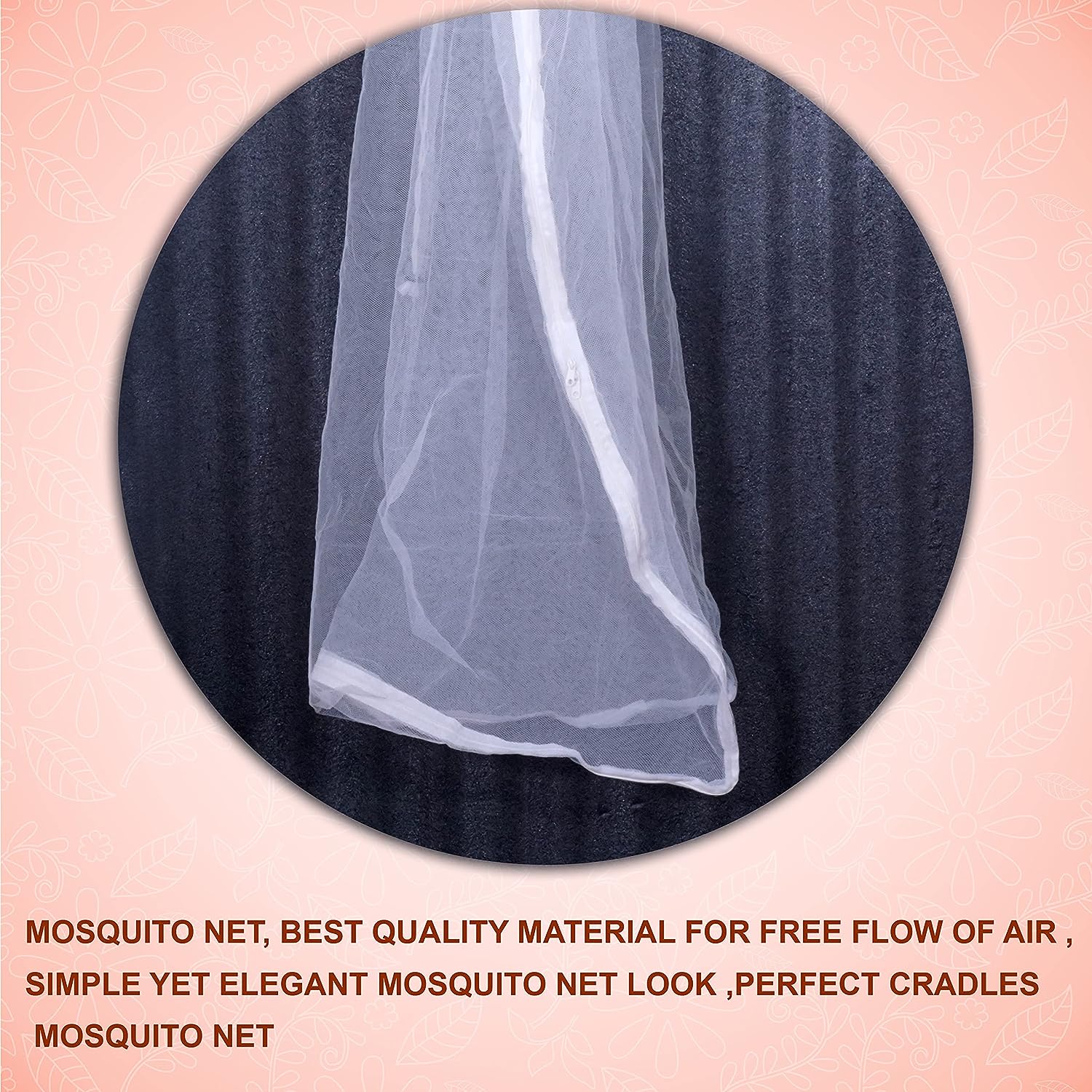 Mosquito Protection Net for Baby Cradles Upto 0 to 3 Years  (side & bottom zipper)
