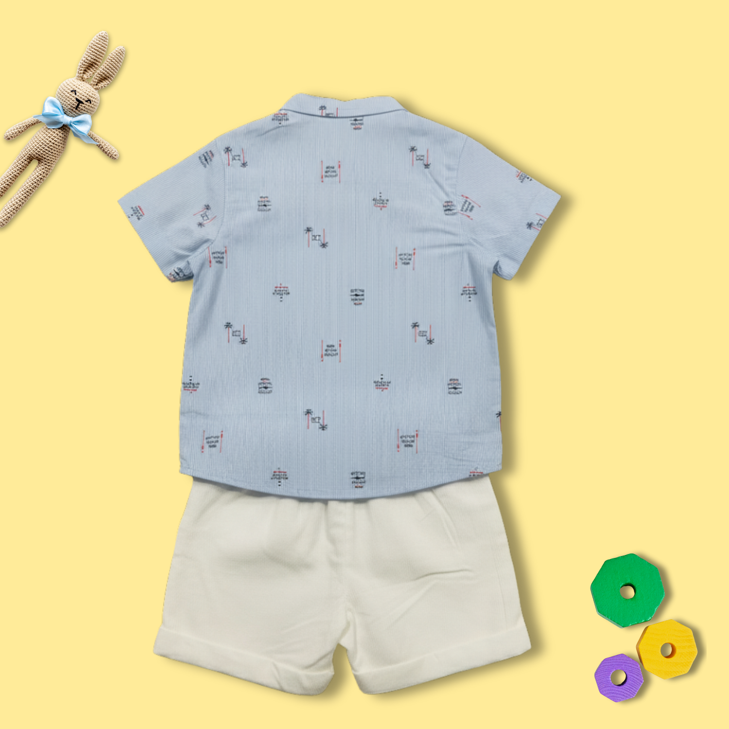 Baby Boy Printed Shirt & Shorts Set