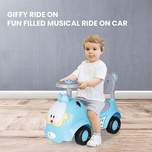 Kids Ride-On GAFFY Push Car - Toy Car Rider for Baby with Music Horn, Backrest and Under Seat Storage Utility Box for Toys - Suitable for Boys and Girls of Age 1 Year to 3 Years