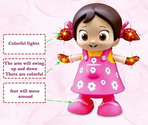 Musical dancing and singing doll with bump n go action ,flashing light & sound, musical toy for kid, activity play center toy for kid toys for toddlers