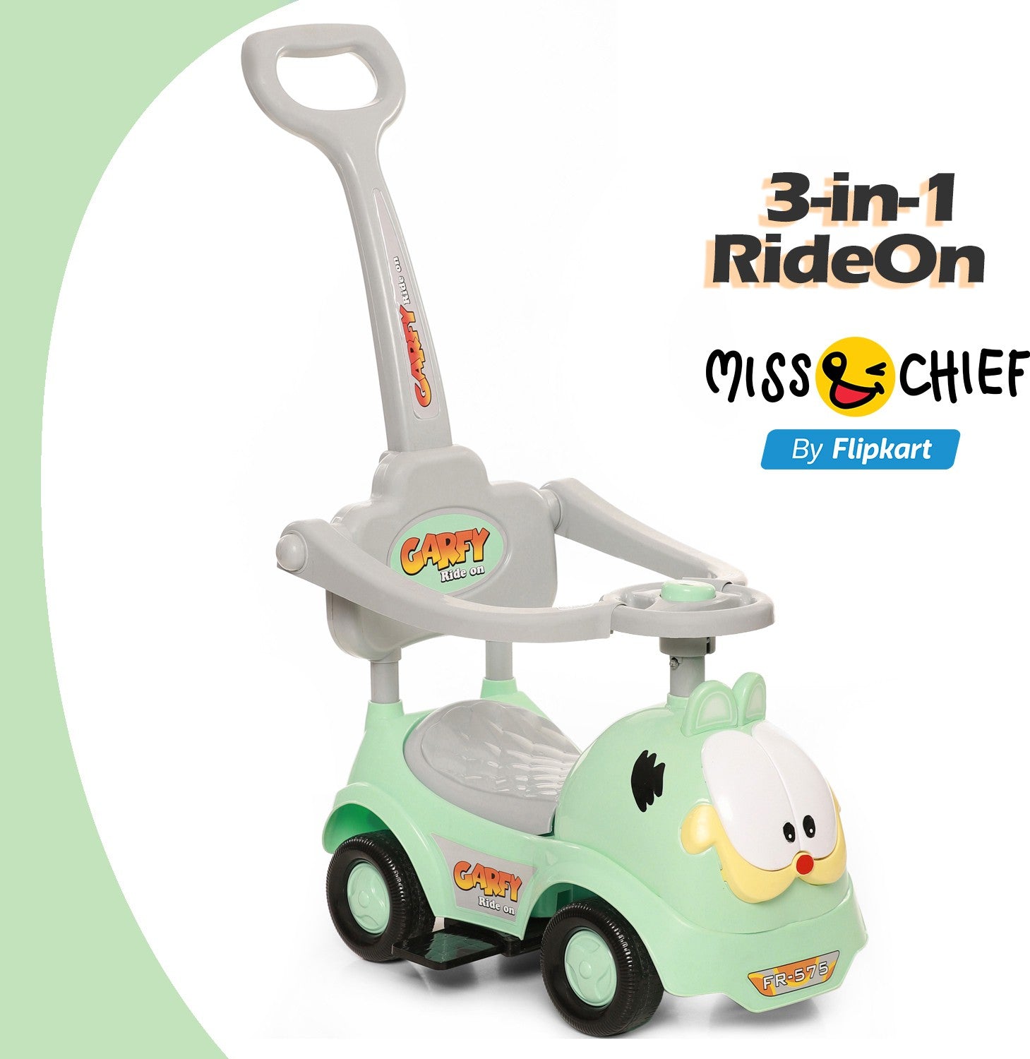 Push Car Rabbit Ride-on Toy Car Rider with Music Horn, Backrest and Under Seat Storage Utility Box for Boys and Girls of Age 1-3 Years
