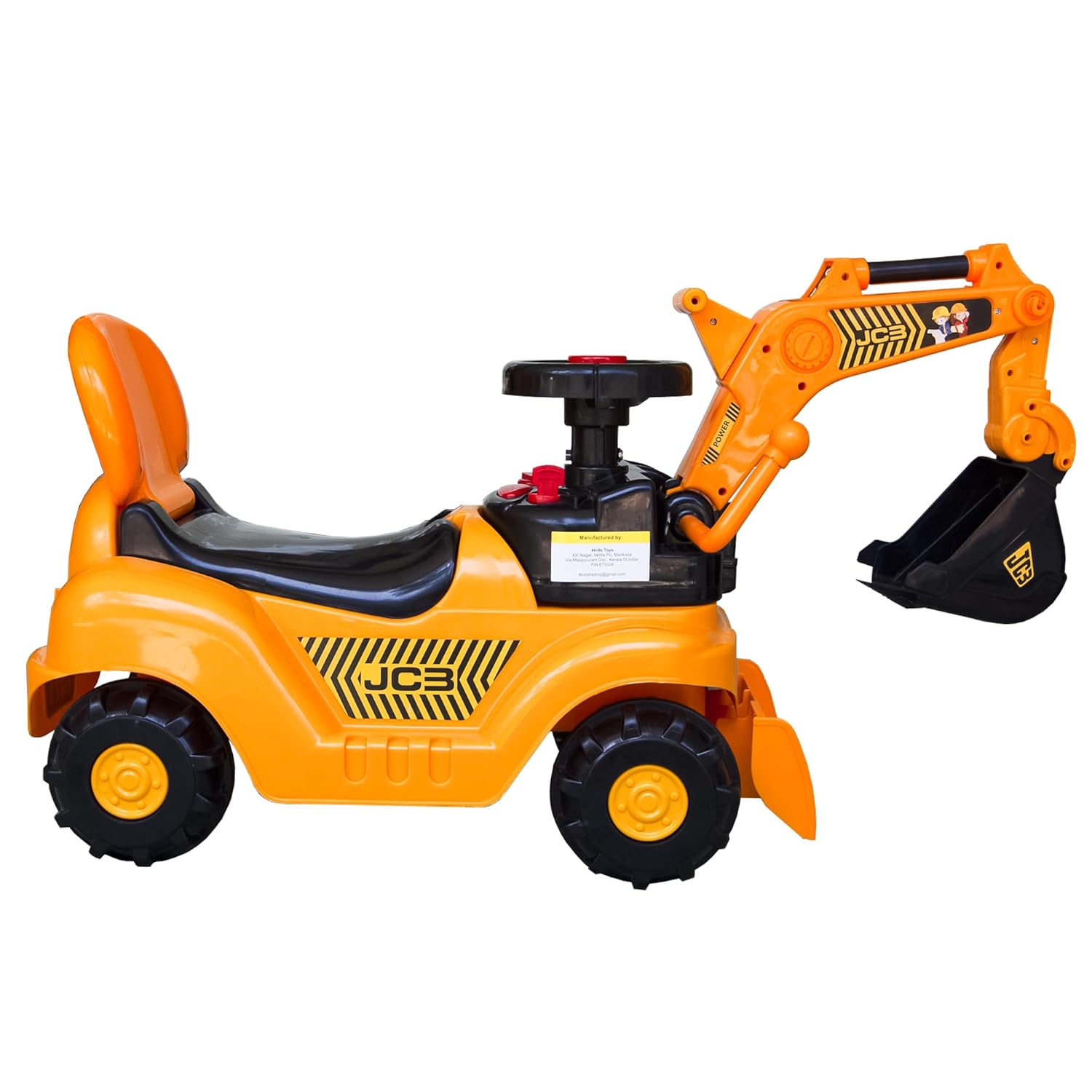KIDONEX Ride-On Excavator Construction Toy for Kids