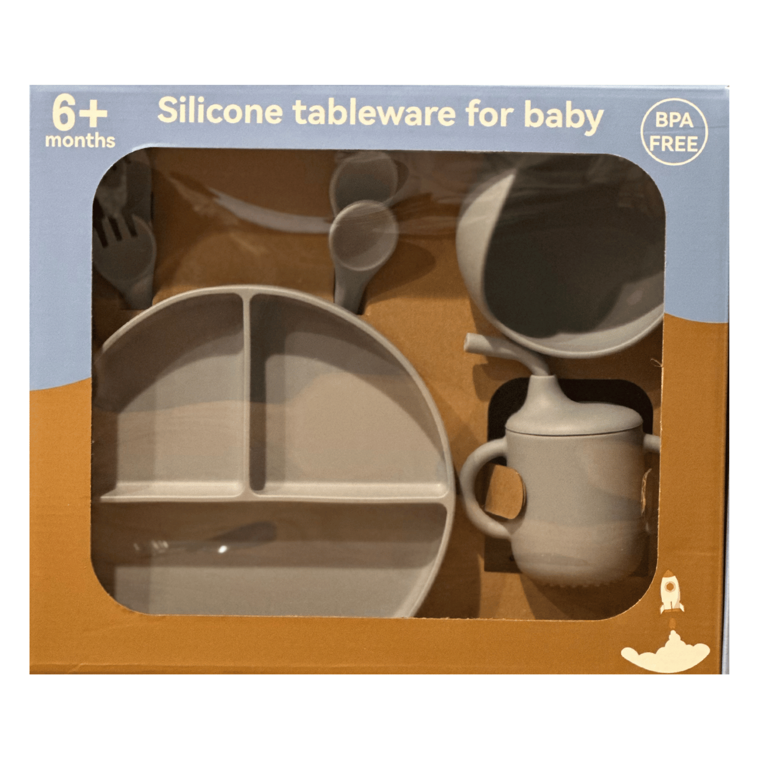 Baby Silicone Tableware 6M+ | BPA-Free, Safe, Non-Toxic Feeding Set