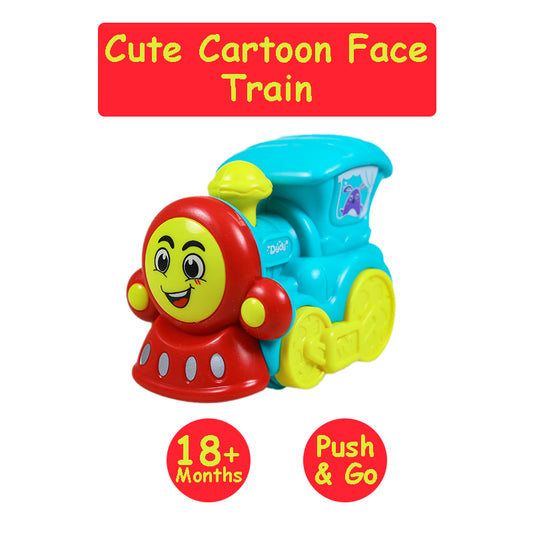 Power Friction Pull Back, Push & Go Miniature Cartoon Crawling Train Engine Vehicle Toy