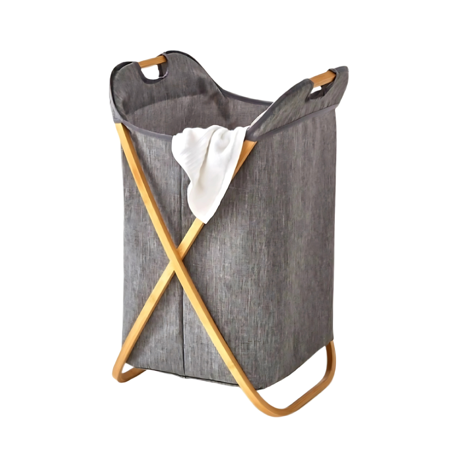 kidonex Foldable Laundry Basket - Bamboo Frame Portable Handles