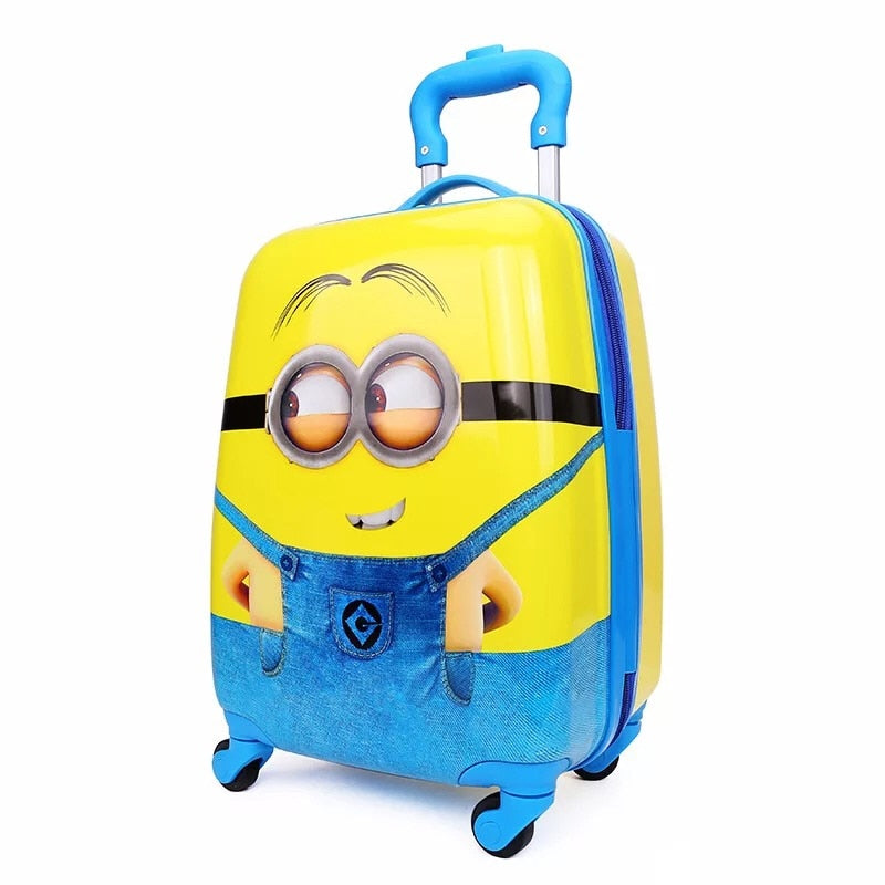 Light Weight Mini Printed Trolley Suitcase Bag(Minion Pattern)