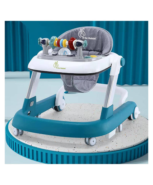 Baby Walker for 6 to 18 Months Baby Three Step Height Adjustable with First Step Function (Blue)