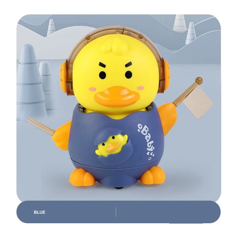 Musical Dynamic Dancing Duck Toy, 360 Degree Rotating Robot Duck Toy with Flashing Light and Musical Sound Effects for 3+ Years Boys and Girls (Blue)
