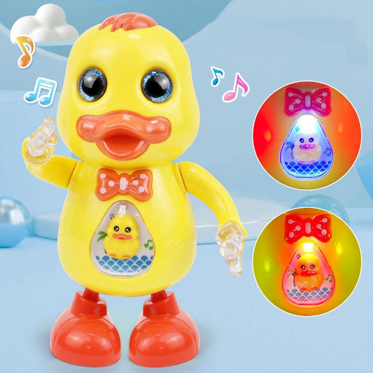 Baby Musical Toy Dancing Walking Yellow Duck Baby Toy with Music and LED Lights, Infant Light Up Toys