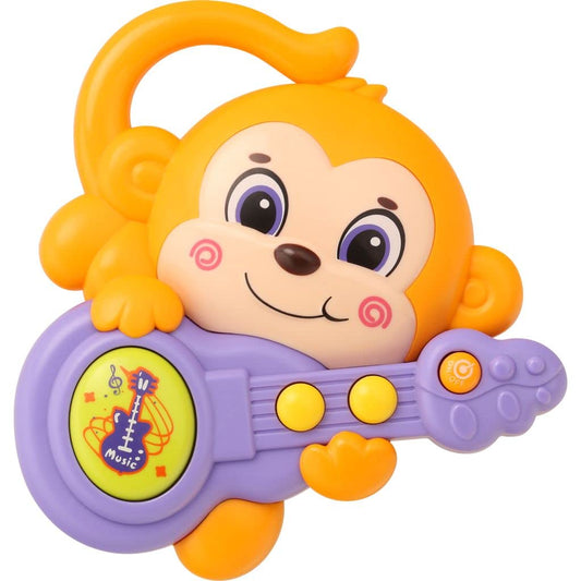 Guitar Monkey Musical Toys for Kids Attractive Different Types of Light and Sound Rattle Early Learning Fun Creative Toys (Multicolour)