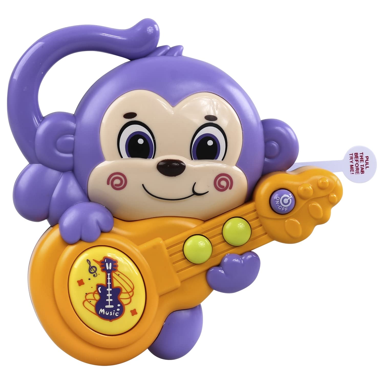 Guitar Monkey Musical Toys for Kids Attractive Different Types of Light and Sound Rattle Early Learning Fun Creative Toys (Multicolour)