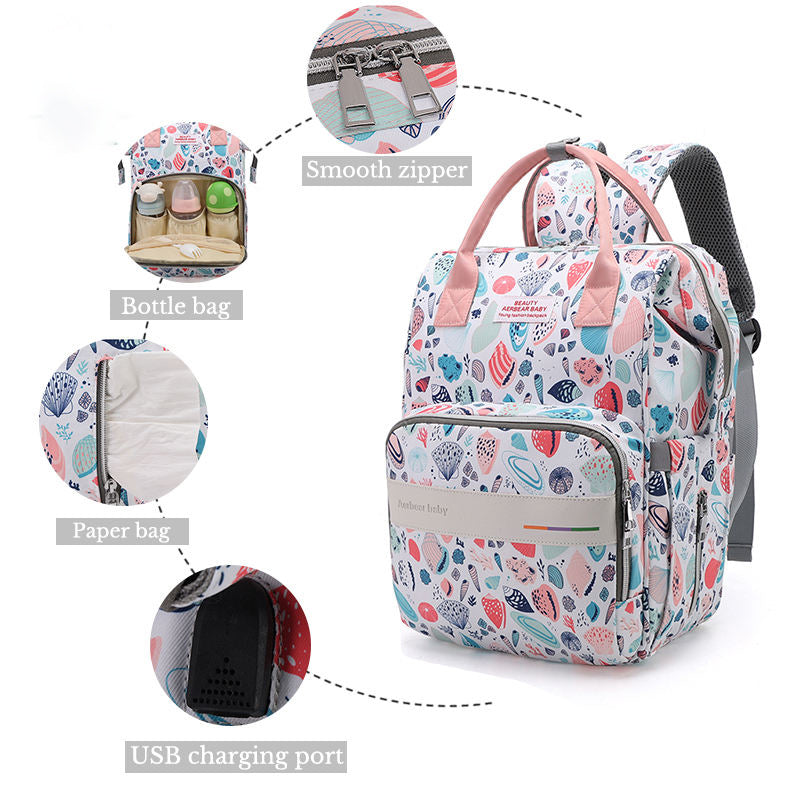 kidonex Multifunctional Baby Diaper Backpack with USB Charging Port