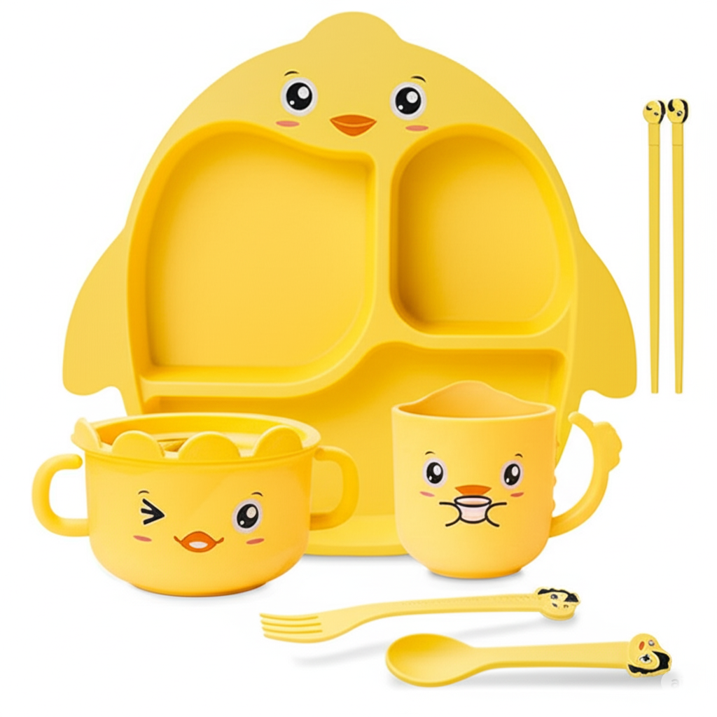 Bamboo Fiber Kids Plate Set