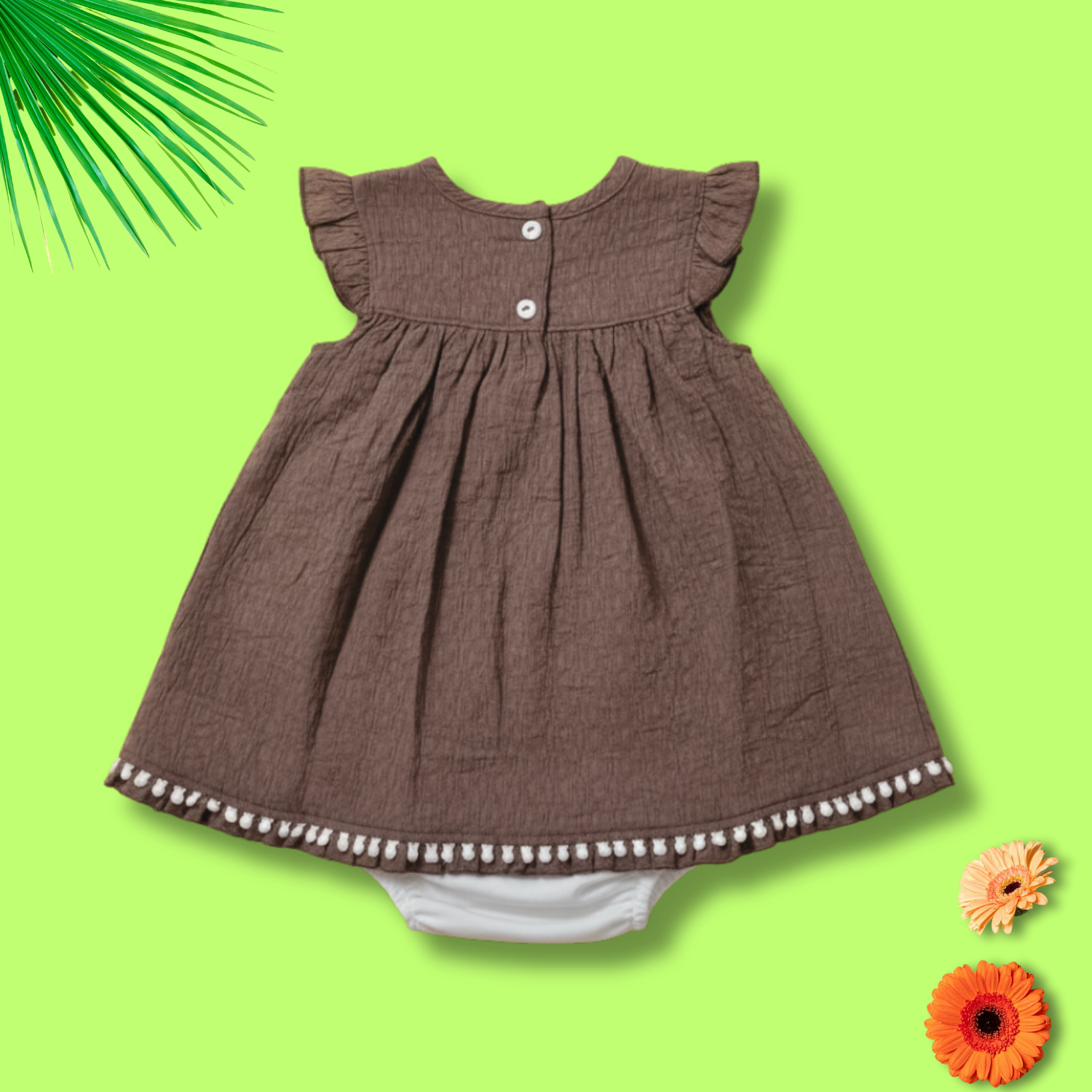 Baby Girl Cotton Frock Set with White Bloomer