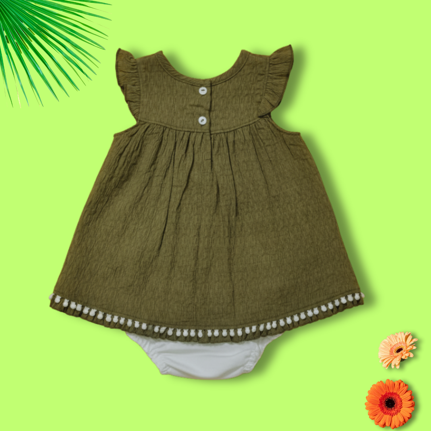 Baby Girl Cotton Frock Set with White Bloomer